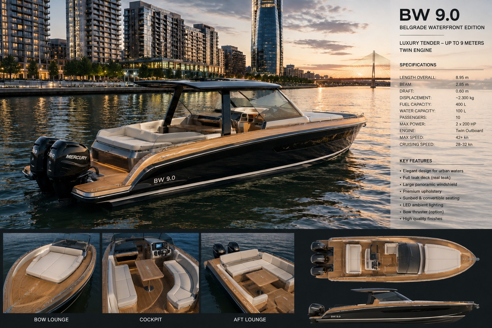 BW 9.0 luxury tender specification and layout