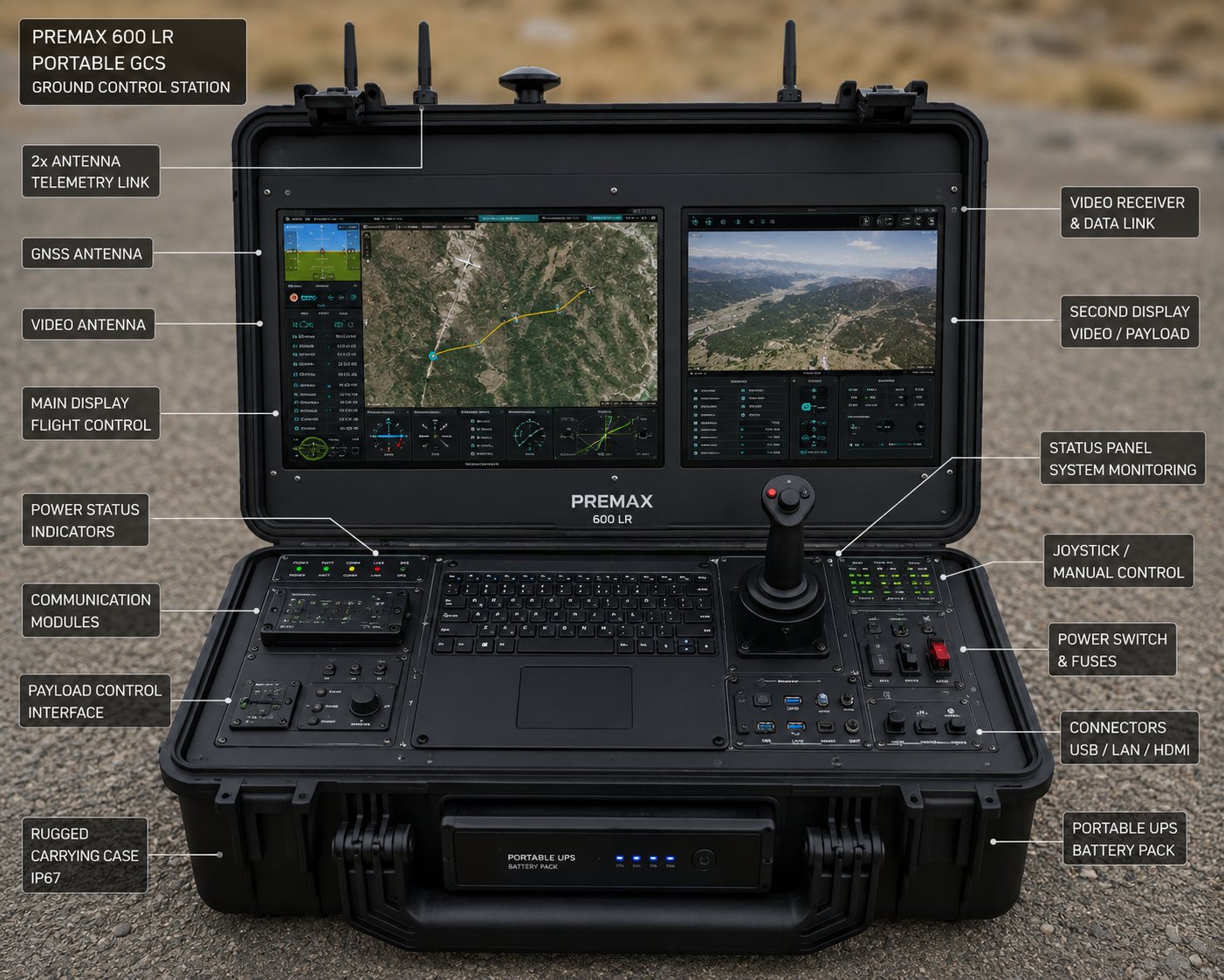 PREMAX 600 LR Portable GCS ground control station