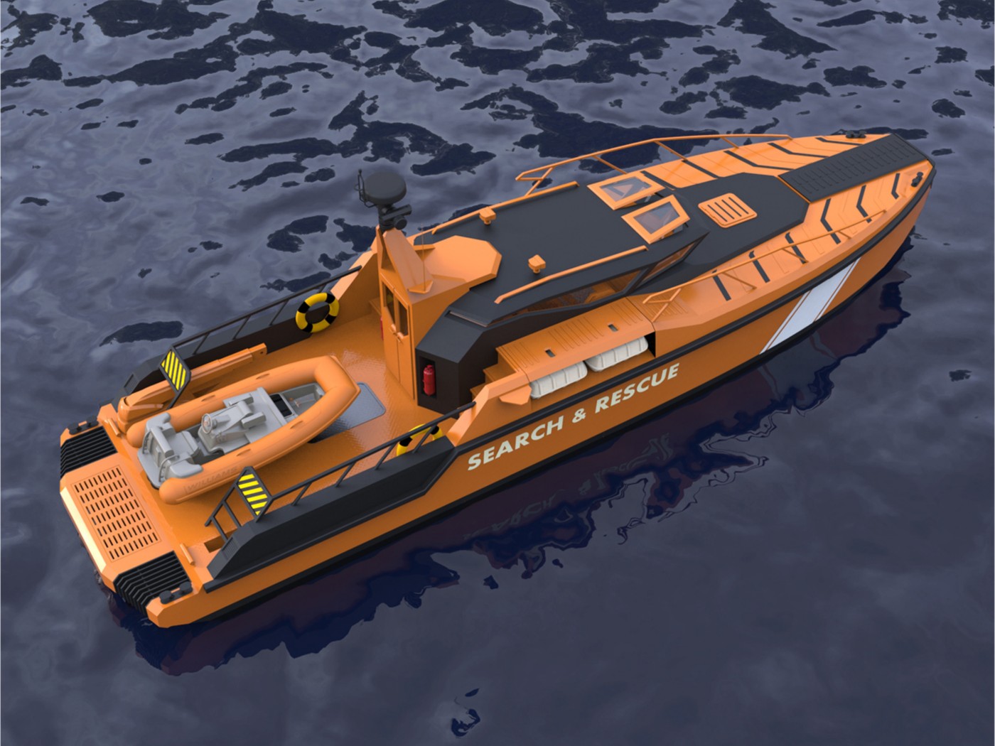 PREMAX 16 Search and Rescue configuration render on water