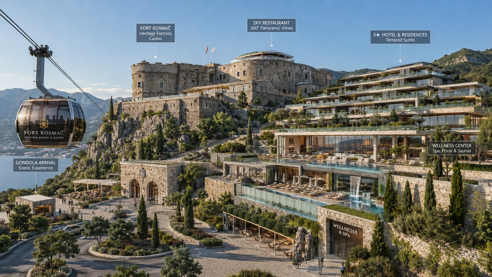 Fort Kosmač annotated concept master plan